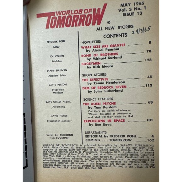 Worlds of Tomorrow May 1965 Feb July 1967 Effectives Shape of us to Come Planet - Picture 8 of 13